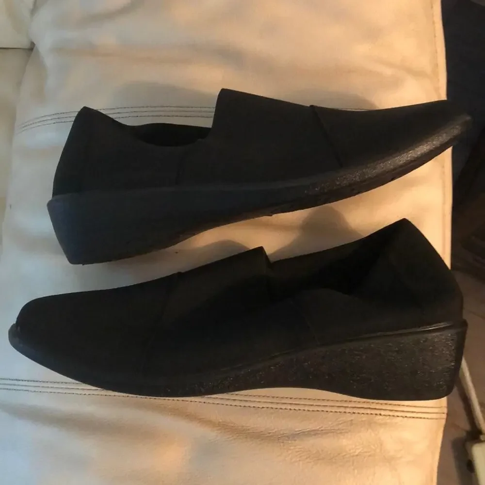 Easy Street Comfort Wave Trance Black Wedge Shoes Woman Size 10